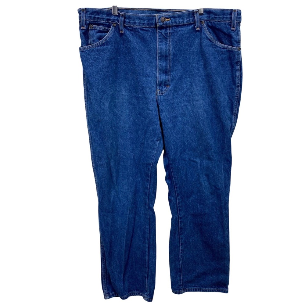 Dickies Mens Blue Denim Jeans Straight Leg Workwear Pants Size 42x32‎ (42x30)